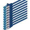 1aTTack.de 0,5m - blu - 10 pezzi - Rete Cavi Cat6a | S-FTP | CAT 6a | doppia schermatura - certificato GHMT | PIMF | 500MHz | 10000 Mbit/s