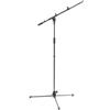 GEWA Supporto per microfono MS-30TB - Nero - Base in ghisa - Smorzamento del rumore da calpestio - Maniglia in ABS - Piedi ripiegabili - Altezza 90-160 cm