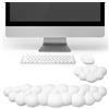 BAIFULAI Nuvola Tastiera, Poggiapolsi Bianco Nuvola, Set Tastiera e Mouse con Poggiapolsi Ergonomico in Pelle PU Morbido Cloud