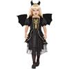 Rubie's Rubies Costume Diavolessa oscura per bambina, Dark Devil, Vestito, ali e cerchietto, Licenza Ufficiale, Diavolos, Demons per Halloween, Carnevale, Cosplay e Feste
