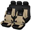 AUTOYOUTH Set completo di coprisedili universali, traspiranti, con poggiatesta rimovibile, compatibili con airbag, per berline, SUV, camion, van, beige