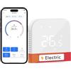 Meross Smart Electric Thermostat, Termostato Ambiente per Riscaldamento a Pavimento WiFi, Riscaldamento e Raffreddamento Compatibile con Alexa e Google, Controllo Vocale, Remoto e Programmazione