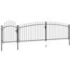 vidaXL Cancello da Giardino Woerden con Punta a Lancia Entrata per Staccionate Punto di Ingresso Porta Cancellata per Inferriate Porta 5x1,25 m Nero