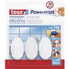tesa Powerstrips Hooks Small OVAL, Bianco