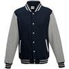 Just Hoods by AWDis Just Hoods - Giacca College Varsity Jacket, unisex Oxford Navy/grigio mélange. XXL