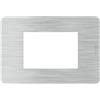 BTicino Placca BTicino MatixGO 3 Moduli Alluminio JA4803EA - Design Moderno e Facile Installazione