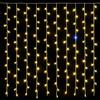 IXTRIMA Tenda Luminosa 200 LED, 5Mt, Luce Giallo, Cavo Bianco, IP65, Prolungabile, Effetto Flash, Con fili uniformi da 50 cm, ghirlanda nataliza, negozi, balcone natale