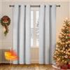 Ystyle Tende Oscuranti 100% Per Interni 2 Pezzi, 140x160cm, Effetto Lino Termiche Isolanti Freddo E Caldo Anti-Rumore, Tende Natalizie Soggiorno Camera Letto Moderne Con Anelli, Grigio Bianco