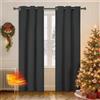 Ystyle Tende Oscuranti 100% Per Interni 2 Pezzi, 140x240cm, Effetto Lino Termiche Isolanti Freddo E Caldo Anti-Rumore, Tende Natalizie Soggiorno Camera Letto Moderne Con Anelli, Nero