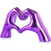 WUBIANJIE Statua elettrolitica a forma di cuore, decorazione artistica moderna, decorazione creativa per matrimoni e casa, in colori vivaci (viola)