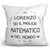 Mugffins Cuscino PERSONALIZZABILE MATEMATICO uomo - In italiano - Migliore del Mondo - Idee Regali Divertenti Laurea Compleanno - Rivestimento e Imbottitura (40x40 cm). Tatto Cotone
