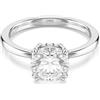 Swarovski Anello cocktail Stilla, Taglio Round, Bianco, Placcato color argento