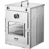 VEVOR Forno da Campeggio Pieghevole in Acciaio Inox, Fornello da Campeggio Portatile con Griglia a 3 Livelli, Maniglia e Termometro, Utilizzare con Fuoco a Legna, per Cuocere Pizza, Cucina all'Aperto