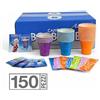 Caffè Borbone KIT BORBONE ACCESSORI 150 BICCHIERI CAFFE PALETTE BUSTINE ZUCCHERO ORIGINALE