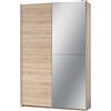 AVANTI TRENDSTORE Armadio con ante scorrevoli in legno laminato, 2 ante, di queste 1 in legno / 1 specchiata. Disponibile in 2 colorazioni diverse. Dimensioni LAP 125x195,5x38 cm