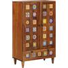 vidaXL Credenza Noce 60 x 33,5 x 100 cm Legno di mango massello, Highboard elegante, mobile moderno, armadietto funzionale, in legno di mango, per un tocco chic