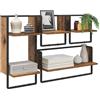 vidaXL Set mensole da parete 4 pcs Legno vecchio 65 x 25 x 30 cm, Librerie rettangolari da parete, moderne, per il soggiorno, soluzione resistente e salvaspazio