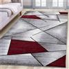 oKu-Tex Tappeto Salotto [80x150 cm] Morbido Pelo Corto Grigio Melange - Tappeto Rosso per il Salotto per Soggiorno e Camera da Letto - Design Geometrico Moderno