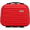 WITTCHEN Necessaire da viaggio Custodia per cosmetici Valigia da viaggio Bagaglio a mano Valigia cabina Valigia ABS Borsa da toilette Rigido Groove Line rosso Ryanair/ITA Airways/easyJet