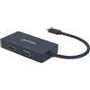 Manhattan 152983 Manhattan USB-C 3in1 Multiport Konverter DVI HDMI VGA-Buchse