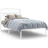 vidaXL Struttura letto con testiera in metallo bianco 100x200 cm