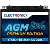 Electronicx AGM Batteria 24Ah 12V 320A ▶ Batteria per moto scooter quad ATV - esente da manutenzione a scarica profonda ad alta avviamento