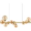 Ideal Lux PERLAGE LAMPADARIO A SOSPENSIONE 10 LUCI ATTACCO G9 LAMPADINE INCLUSE IN VETRO AMBRA