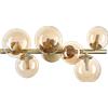 Ideal Lux PERLAGE LAMPADARIO DA SOFFITTO 6 LUCI ATTACCO G9 AMBRA LAMPADINE INCLUSE