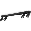 Ideal Lux PROFILO APPLIQUE A PARETE NERO 4 LUCI ATTACCO GU10 90CM DIFFUSORI ORIENTABILI LAMPADINE INCLUSE