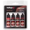 Vallejo Game Color Set di Pittura Acrilica Carnagione Scura (Dark Skin Set). Kit di 4 Colori con Finitura Opaca in Flaconi da 18 ml con Contagocce per Miniature Fantasy e Wargames