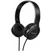Panasonic RP-HF100M Cuffie con Filo, On Ear, Suono Potente e Bilanciato, Compatte, Leggere e Pieghevoli, con Microfono, Nero