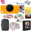 KODAK Printomatic Fotocamera (Giallo) Confezione Regalo + Carta Fotografica Zink (20 Fogli) + Tracolla e Altro