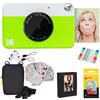 KODAK Printomatic Fotocamera (Verde) Confezione Regalo + Carta Fotografica Zink (20 Fogli) + Tracolla e Altro