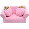 HOMCOM Divanetto per Bambini con 2 Cuscini a Forma di Fragola, Seduta e schienale imbottiti, 90x53x48 cm, Rosa e Verde | Aosom Italy