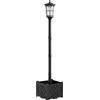 Outsunny Lampione Solare da Giardino con Vaso 2 Modalità di Luminosità Automatico, 41.5x41.5x202.5 cm, Nero | Aosom Italy