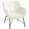 HOMCOM Poltrona Moderno con Schienale Curvato e Braccioli Integrati, 69x68x78,5 cm, Bianco e Crema | Aosom Italy