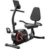 SPORTNOW Ergometro Recumbente con 8 livelli di Resistenza Regolabile e Freno magnetico per Casa, 136x56x106 cm, Rosso e Nero | Aosom Italy