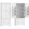 HOMCOM Armadio Alta da Cucina con 2 Porte, 2 Cassetti e Ripiani Regolabili, 80x39,5x184,5 cm, Bianco | Aosom Italy