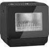 HOMCOM Lavastoviglie Mini da Tavolo con Serbatoio da 6 Litri e 5 Programmi, Display LED e Funzione Asciugatura, 45x44x45,8 cm, Nero | Aosom Italy