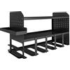 Outsunny Portautensili a 2 Livelli per Attrezzi da Giardino con Ganci Vassoio e Laterale fino a 50 kg, 61,8x23x32,7 cm, Nero | Aosom Italy