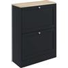 HOMCOM Mobile d'Ingresso per 12 Paia Scarpe, Scarpiera con 2 Cassetti Ribaltabili e Ripiani Regolabili, 60x23,5x80 cm, Nero | Aosom Italy