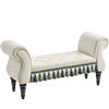 HOMCOM Panca Vintage imbottita fino a 150 kg, 117x40x58 cm, Beige | Aosom Italy