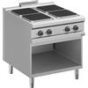 DEXION Cucina professionale elettrica con 4 piastre quadre - Potenza 3 x kW 3 + 1 x kW 4 - cm 80 x 90 x 85 h