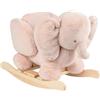 Nattou Animale a Dondolo, Elefante, Imbracatura di Sicurezza Inclusa, Allegro Dondolio Avanti e Indietro, 100% Poliestere, FanFan, Rosa Antico
