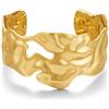 ENSKEFEN Bracciale rigido largo martellato da donna alla moda vintage dorato strutturato braccialetto aperto audace irregolare braccialetto dichiarazione