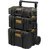 DEWALT DWST83402-1 - TOUGH SYSTEM TOWER - Kit composto da DS450 Vasca con ruote + DS300 Cassetta portautensili con vaschetta amovibile + DS150 Cassetta Organizer portaminuterie