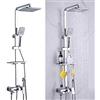 QXXZ 3 Marce Colonna Doccia con Miscelatore Saliscendi Doccia Regolabile con Soffione Quadrato Set Doccia Completo 3 Funzioni Doccetta Sistema Doccia a Pioggia