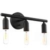 Mengjay Trade Applique candelabro Lampada da Specchio per Bagno, Applique da Parete con 3 luci Interno Vintage in Ferro Nero, Luce Specchio Bagno, Attacco E27, Lampadina non Inclusa. (Stile nero)