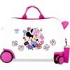 JOUMMA BAGS Minnie Flowers Trolley Da Viaggio Cavalcabile Abs 45 cm 4 Ruote Bianco