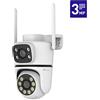 NIVIAN TELECAMERA IP MINIDOME MOTORIZZATA DUAL BAND WI-FI 3MP DOPPIA LENTE DA ESTERNO -VISNVS-IPC-0S6-DUAL